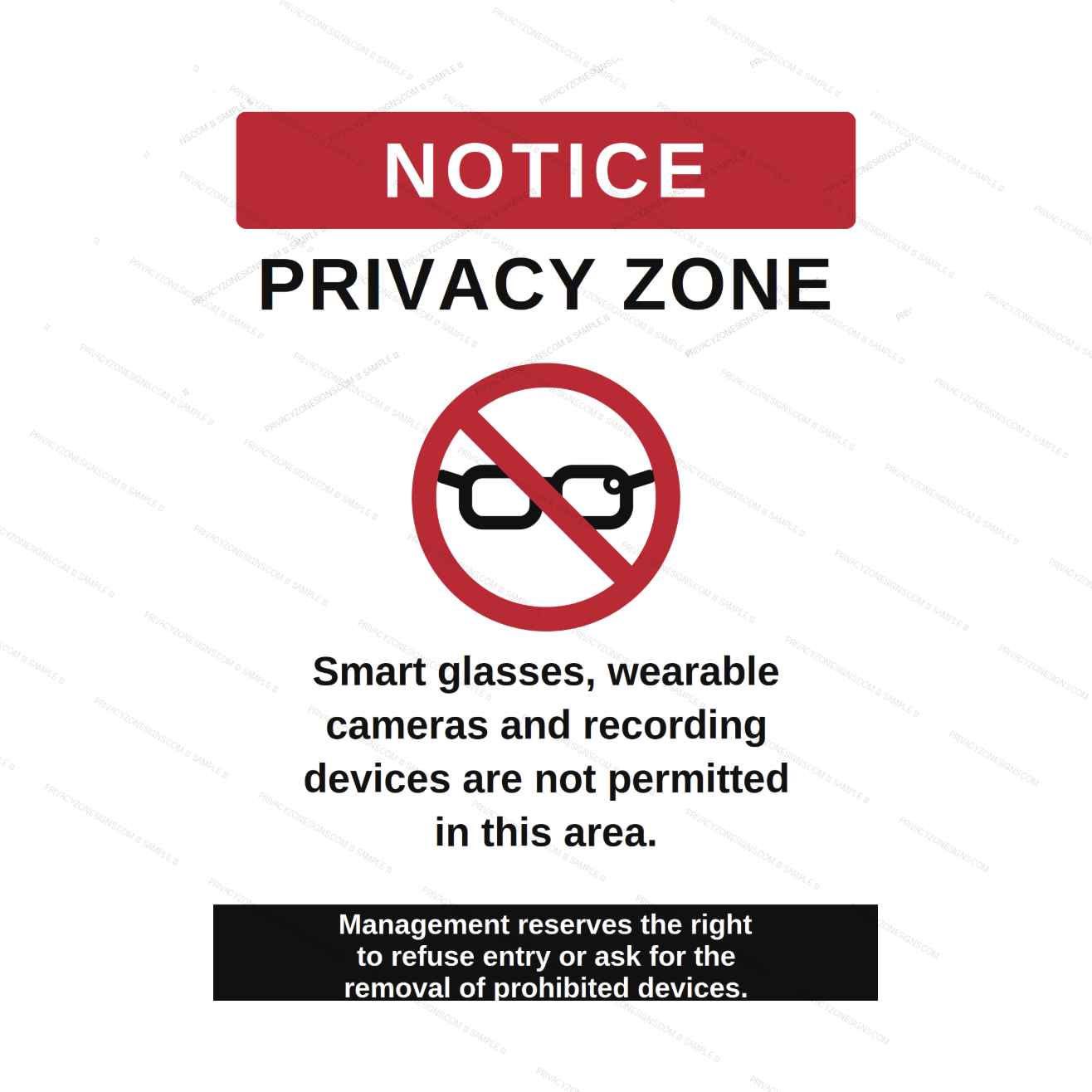 Privacy Zone sticker